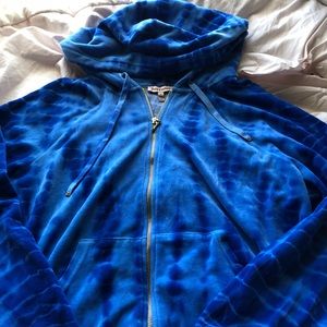 Blue tie dye juicy couture velour hoodie large